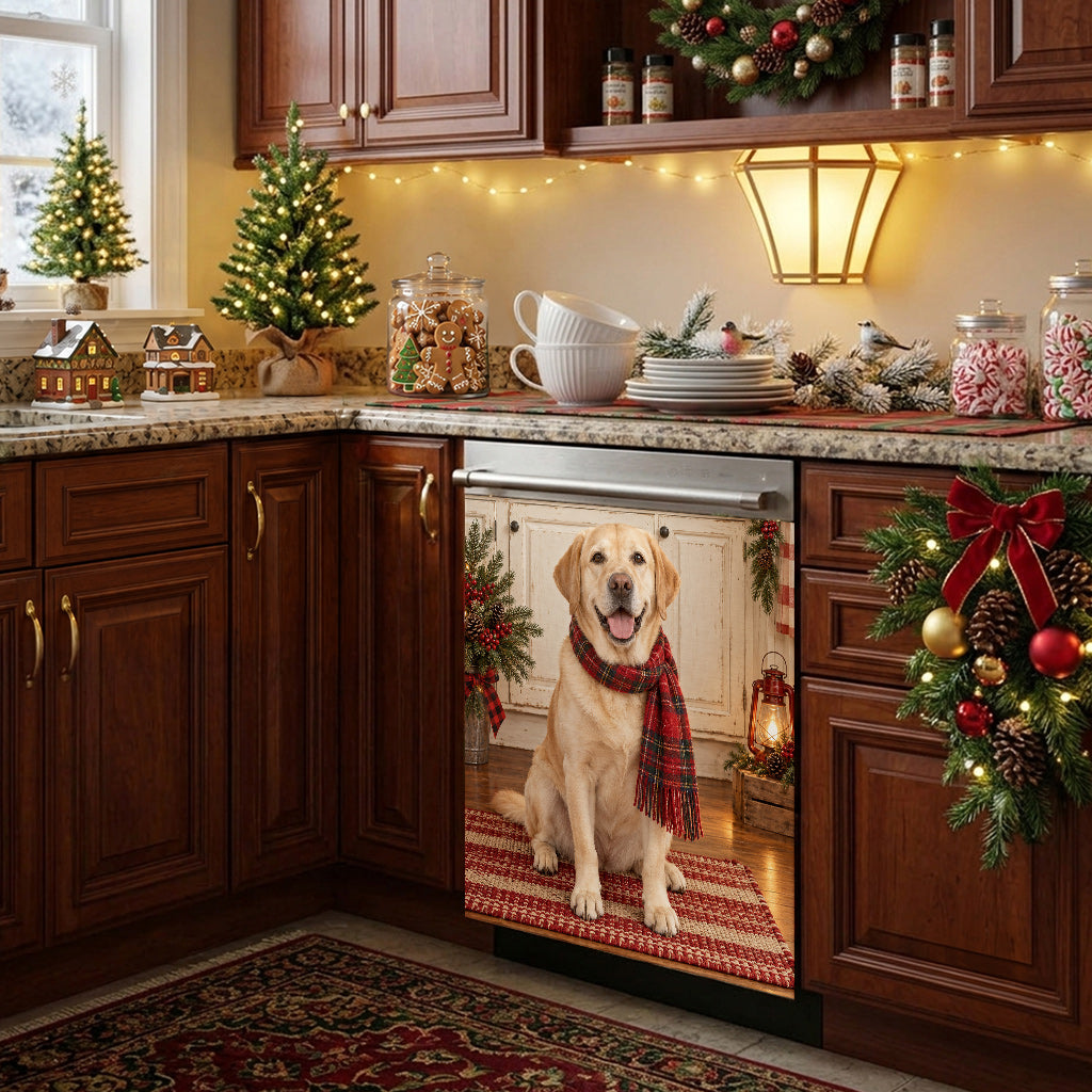 Labrador Retriever Magnetic Dishwasher Cozy Farmhouse Christmas