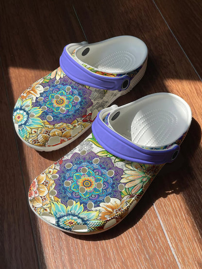 Floral Mandala Vibes Graphic Clogs