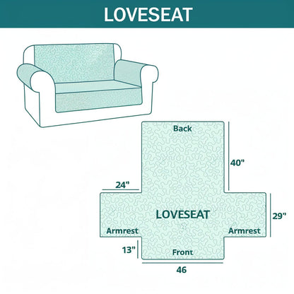 Cat Quilted Sofa Cover Charming Garden