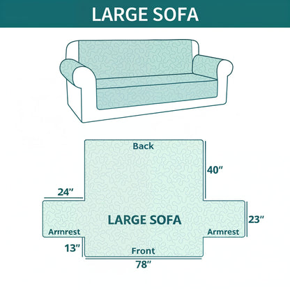 Cat Quilted Sofa Cover Charming Garden