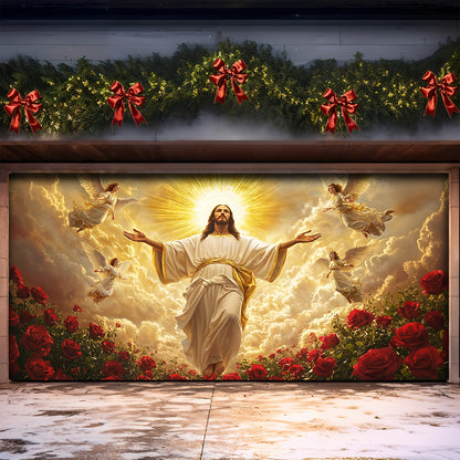 God Garage Door Banner Decoration - The Ascension of Jesus Christ