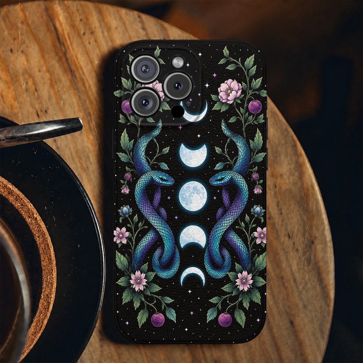Gothic Leather Phone Case Midnight Ascend