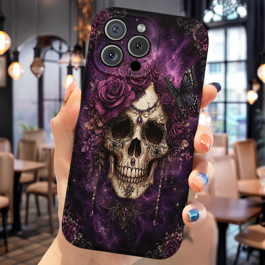 Gothic Leather Phone Case Midnight Bloom