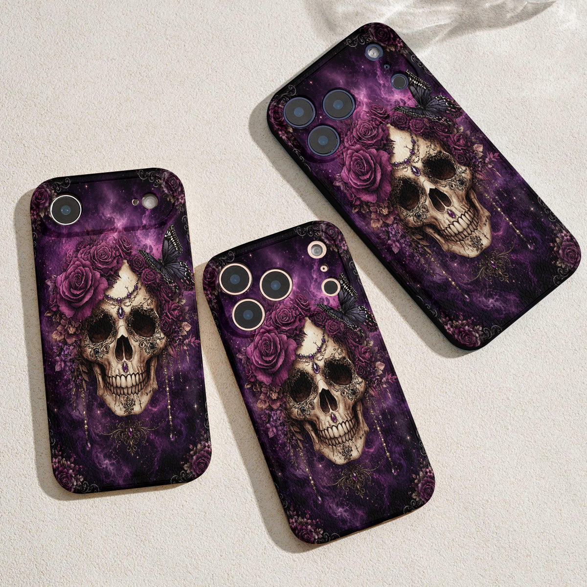 Gothic Leather Phone Case Midnight Bloom