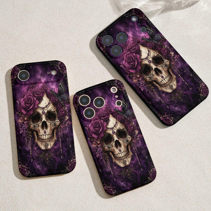 Gothic Leather Phone Case Midnight Bloom