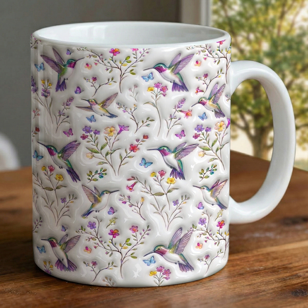Hummingbird Lovers Ceramic Mug Celestial Hummingbird Nectar Reverie