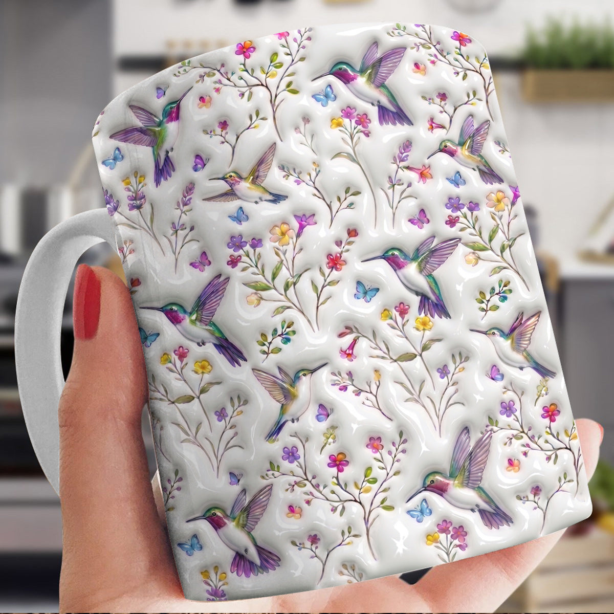 Hummingbird Lovers Ceramic Mug Celestial Hummingbird Nectar Reverie