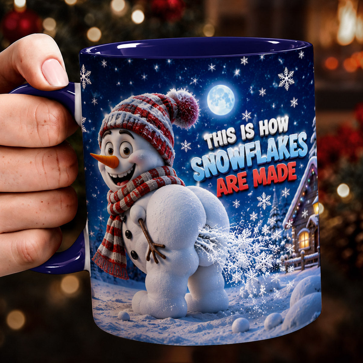 Winter Funny Ceramic Accent Mug How Snowflakes Are Made