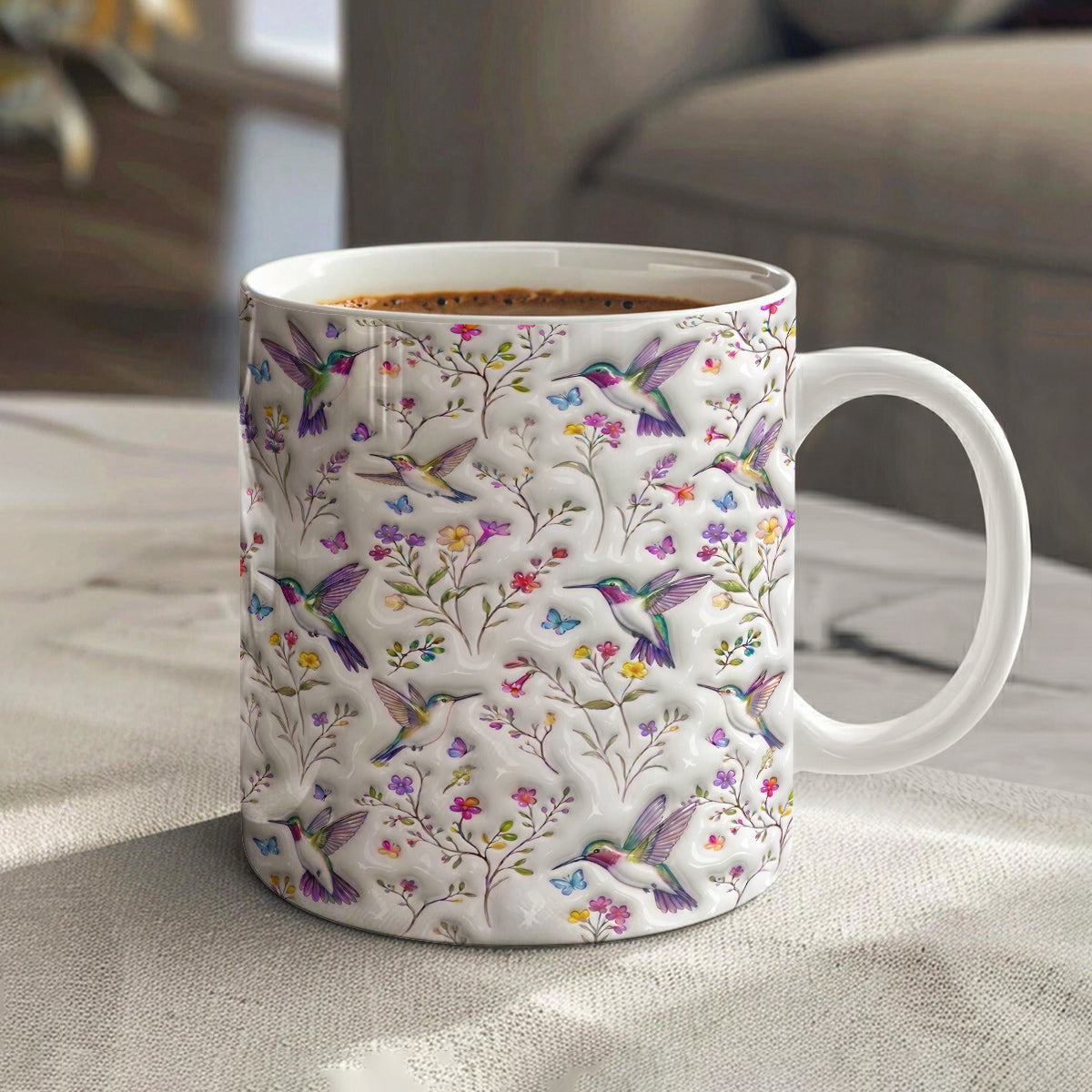 Hummingbird Lovers Ceramic Mug Celestial Hummingbird Nectar Reverie