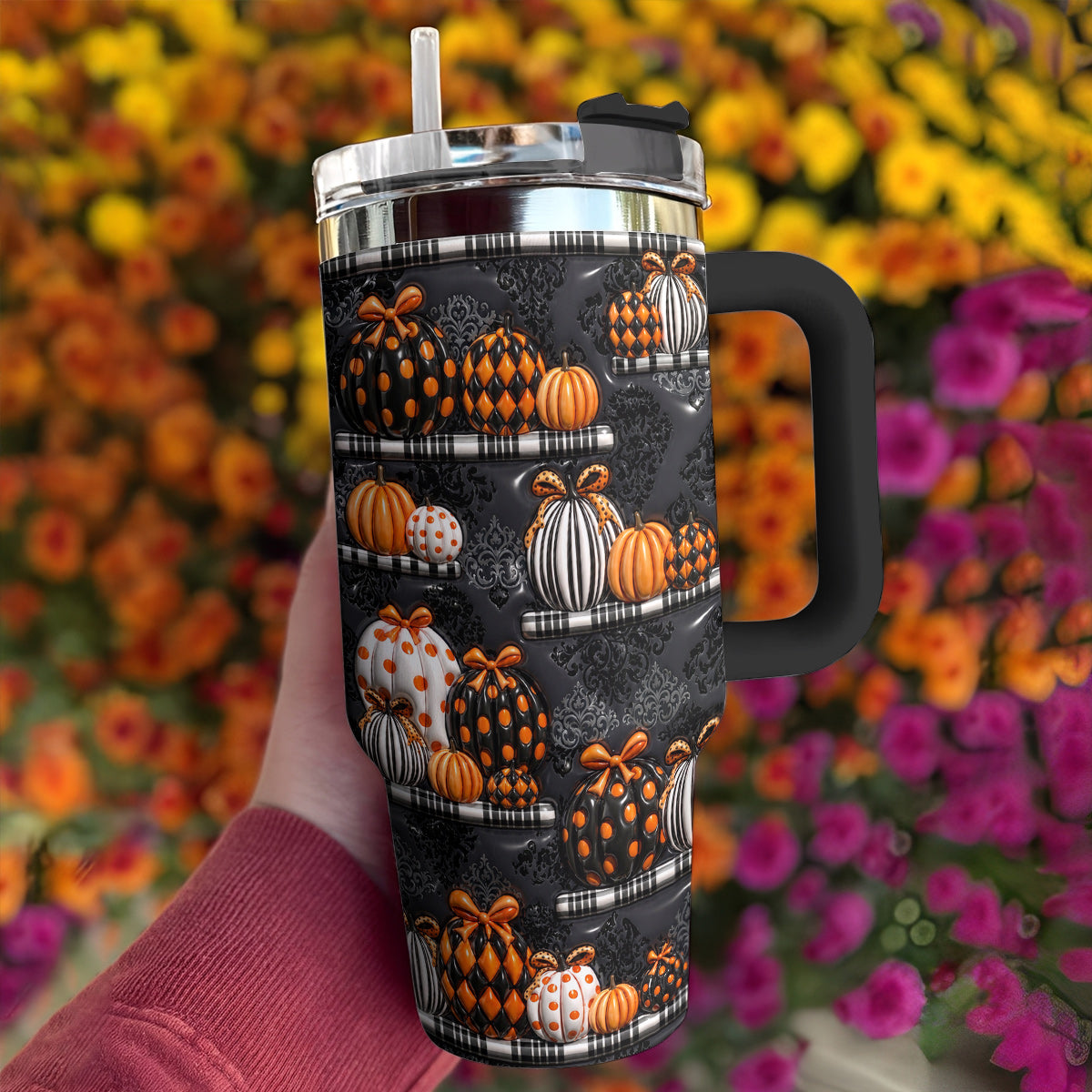 Gothic Pumpkin Lovers 40 oz Tumbler Noir Pumpkin Boutique