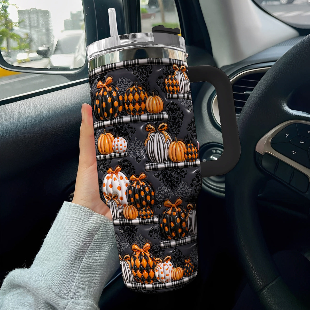 Gothic Pumpkin Lovers 40 oz Tumbler Noir Pumpkin Boutique