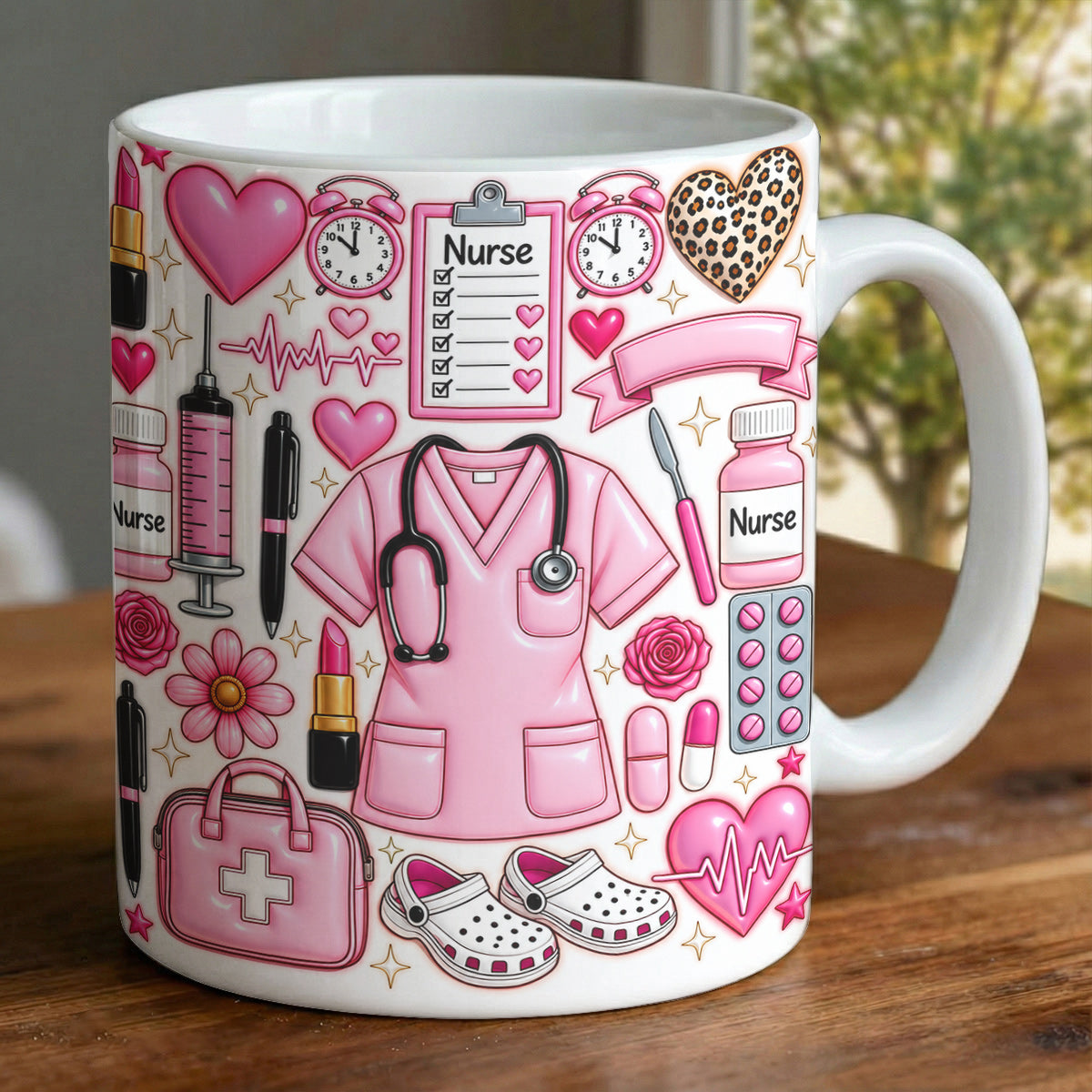 Nurse Ceramic Mug Pretty in Pink Nurse Essentials