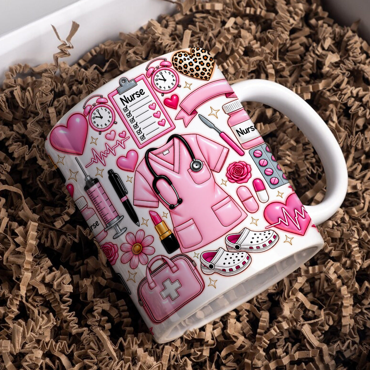 Nurse Ceramic Mug Pretty in Pink Nurse Essentials