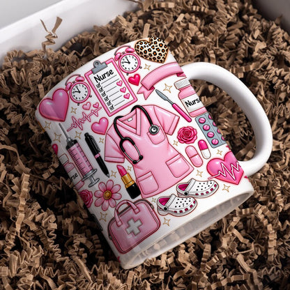 Nurse Ceramic Mug Pretty in Pink Nurse Essentials
