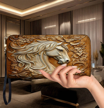 Horse Leather Wallet 2D Print Majestic Harmony