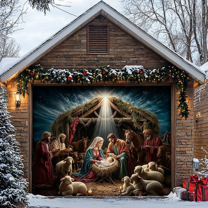 God Garage Door Banner Decoration - Golden Silence Of Bethlehem