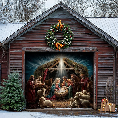 God Garage Door Banner Decoration - Golden Silence Of Bethlehem