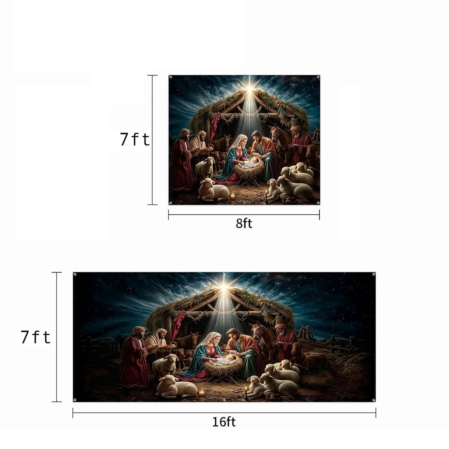 God Garage Door Banner Decoration - Golden Silence Of Bethlehem