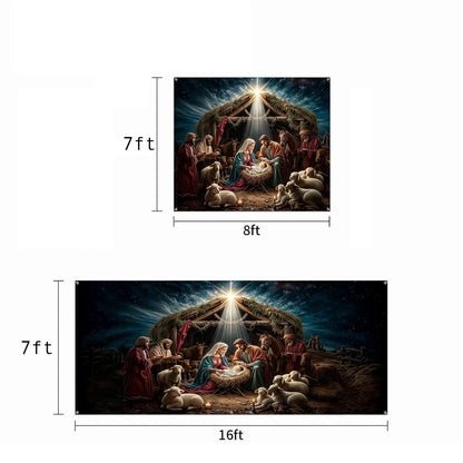 God Garage Door Banner Decoration - Golden Silence Of Bethlehem