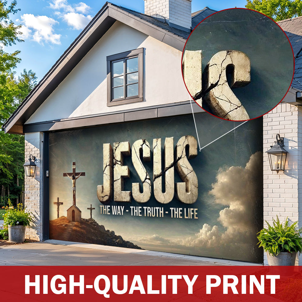 Christian Faith Garage Door Banner Decoration Jesus In Glory His Holy Name