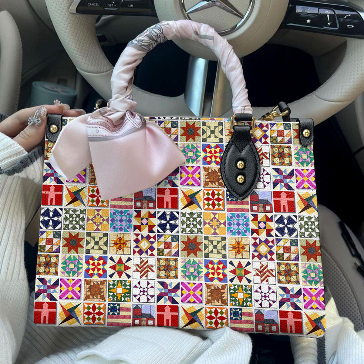 Sewing Lover Leather Handbag Quilt Blocks