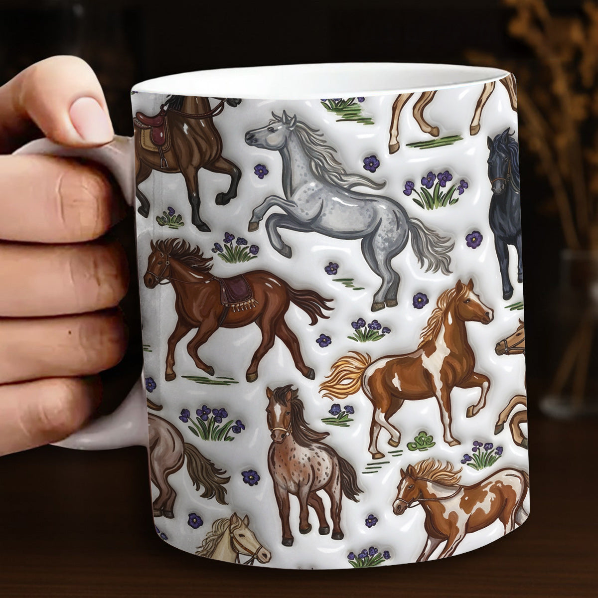 Horse Ceramic Mug Wild Hearts & Blooms