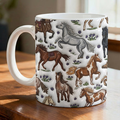 Horse Ceramic Mug Wild Hearts & Blooms