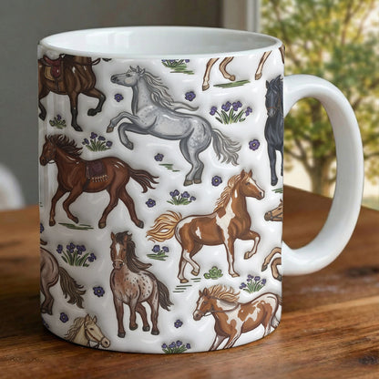 Horse Ceramic Mug Wild Hearts & Blooms