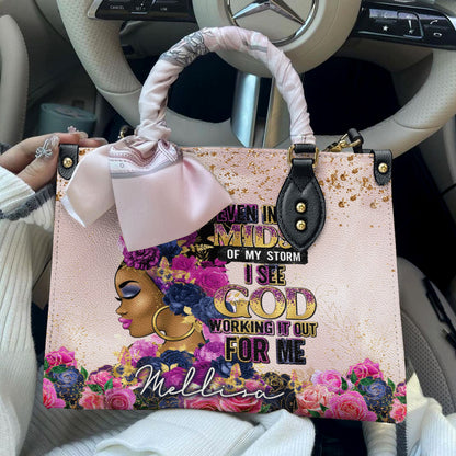 Black Women Leather Handbag Grace & Glory Personalized