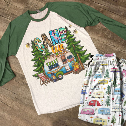 Camping Raglan Lounge Pajamas Camp Life