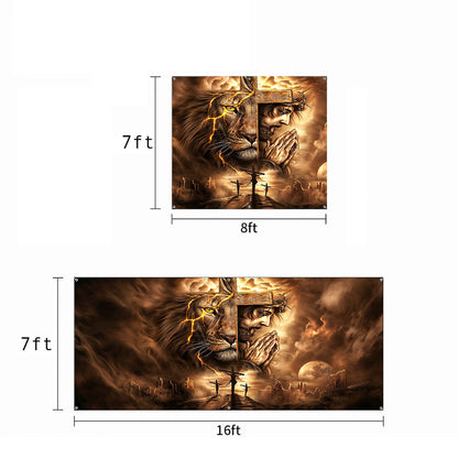 Faith Garage Door Banner Decoration - Lion Of Faith Redemption