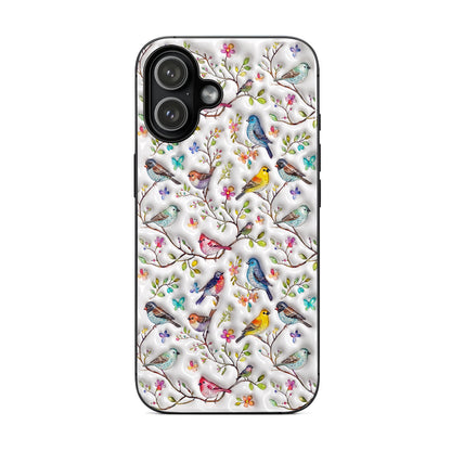Bird Lovers Phone Case Puffy Whispering Songbirds Blossom Haven