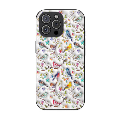 Bird Lovers Phone Case Puffy Whispering Songbirds Blossom Haven