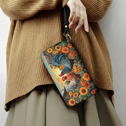 Farmhouse Love Leather Wallet Sunflower Field Love Pair