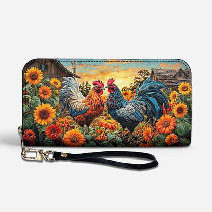 Farmhouse Love Leather Wallet Sunflower Field Love Pair