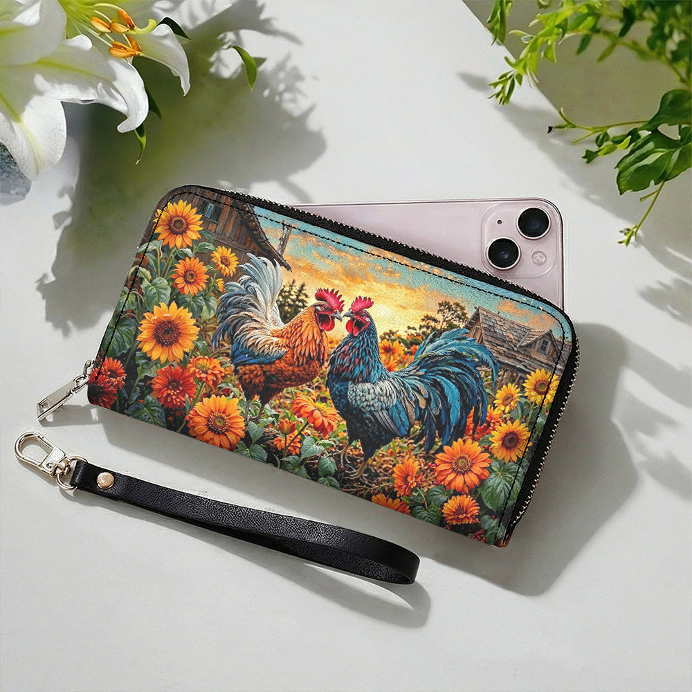 Farmhouse Love Leather Wallet Sunflower Field Love Pair