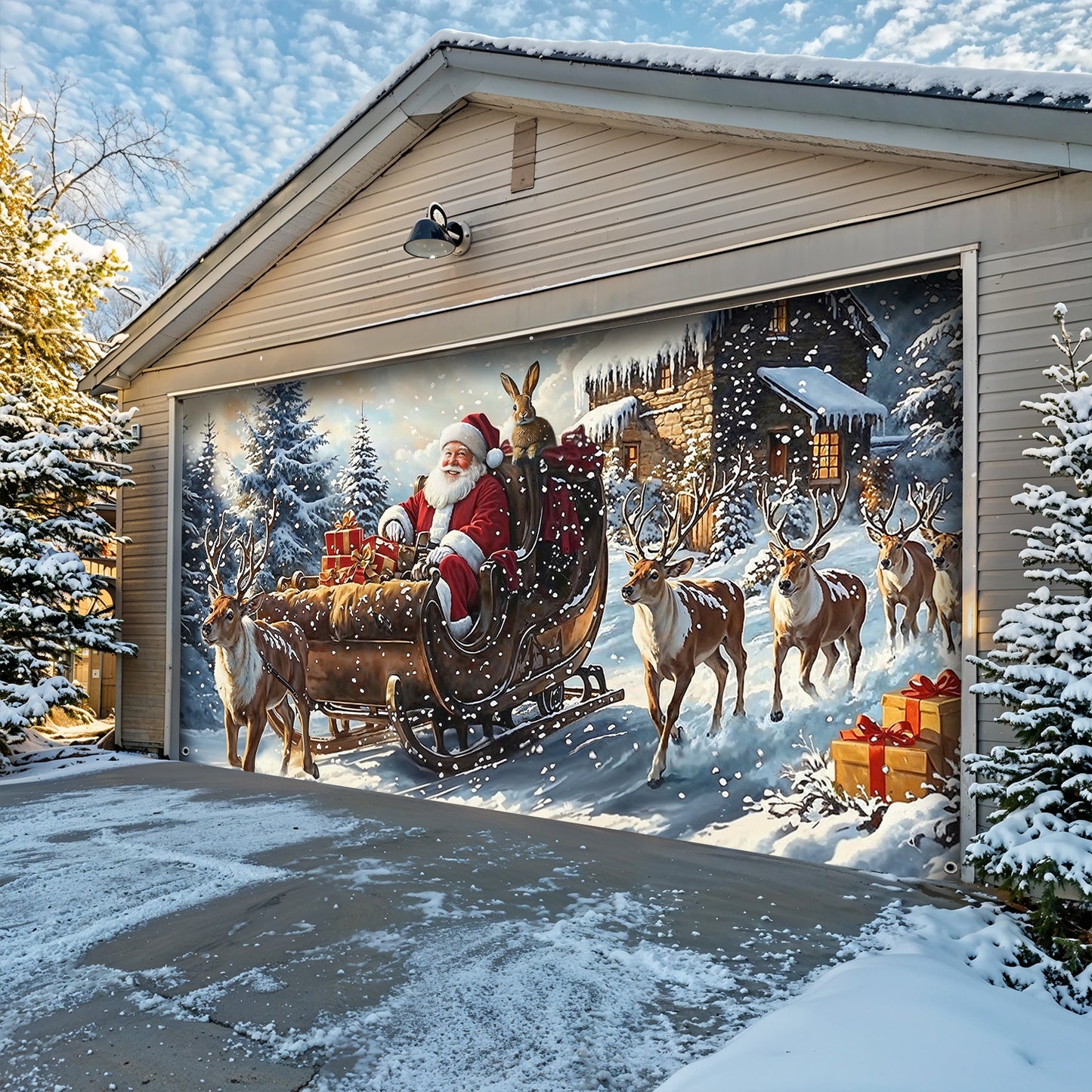 Christmas Garage Door Banner Decoration - Gentle Christmas Spirit