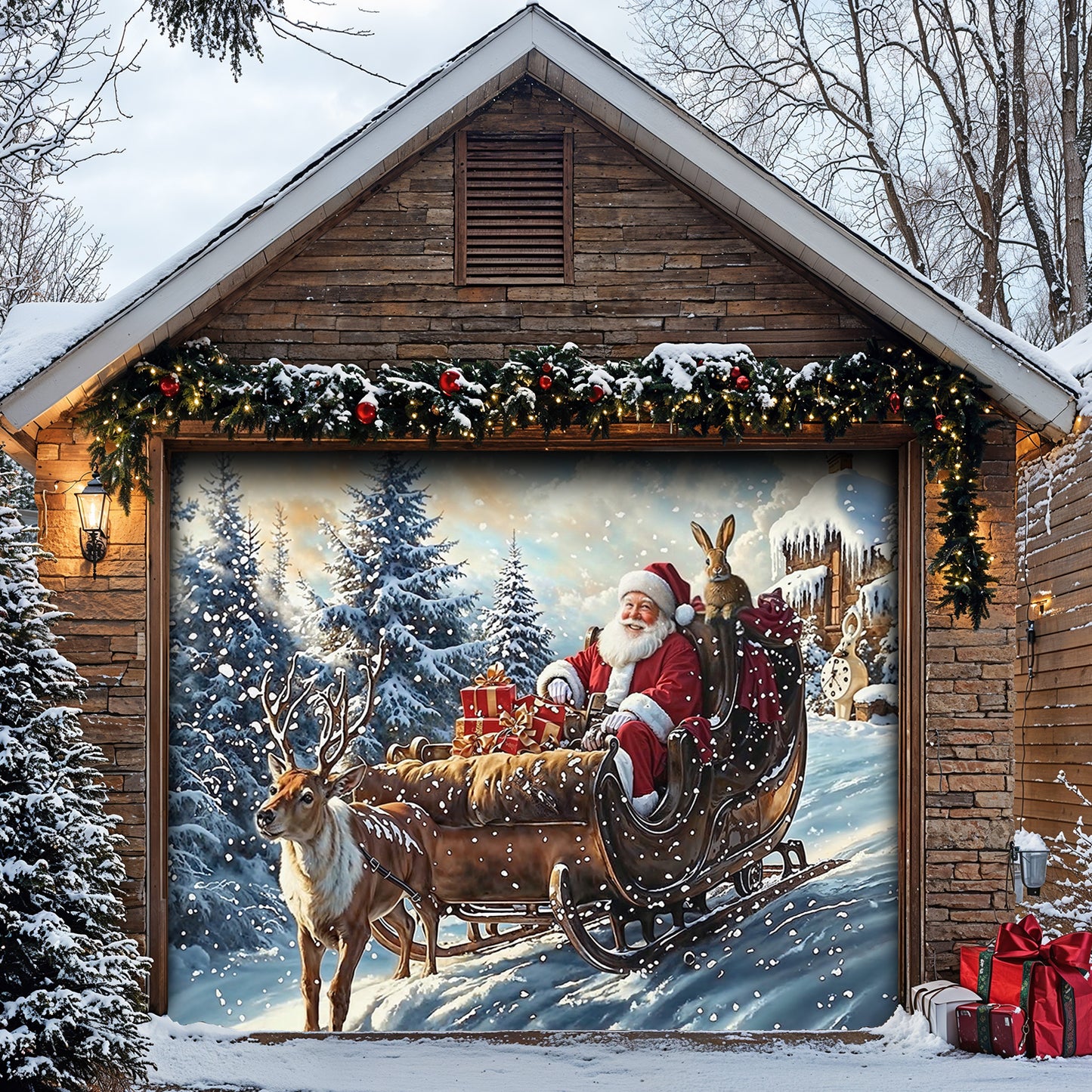 Christmas Garage Door Banner Decoration - Gentle Christmas Spirit