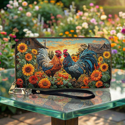 Farmhouse Love Leather Wallet Sunflower Field Love Pair