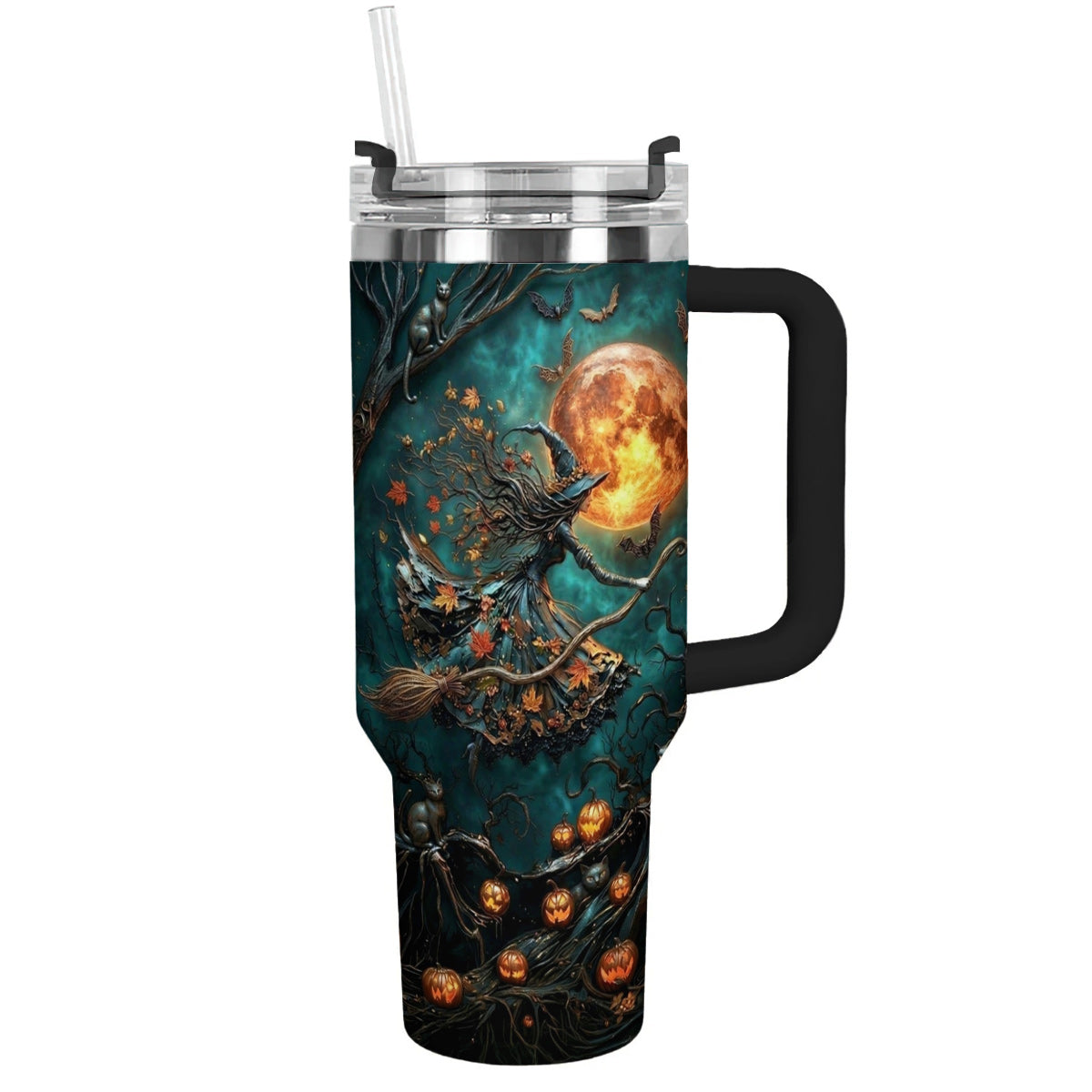 Halloween Witch Lovers 40 oz Tumbler Witch Of The Harvest Moon