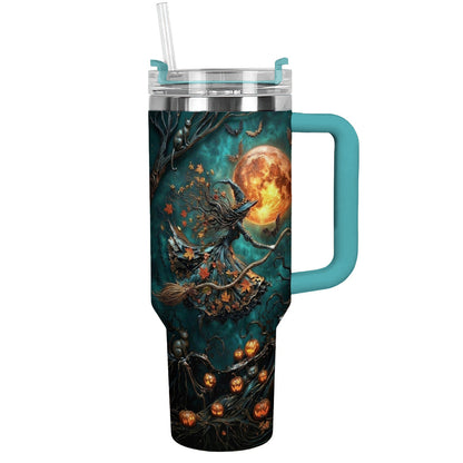 Halloween Witch Lovers 40 oz Tumbler Witch Of The Harvest Moon