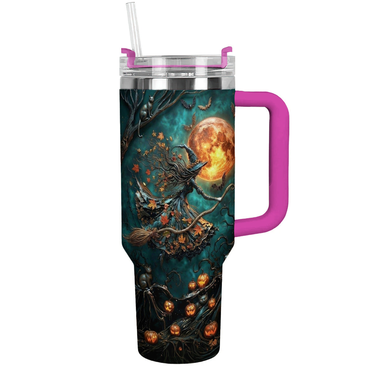 Halloween Witch Lovers 40 oz Tumbler Witch Of The Harvest Moon