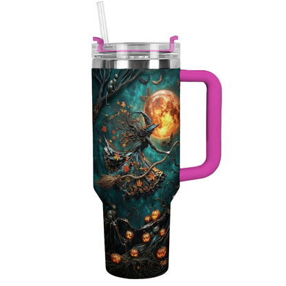 Halloween Witch Lovers 40 oz Tumbler Witch Of The Harvest Moon
