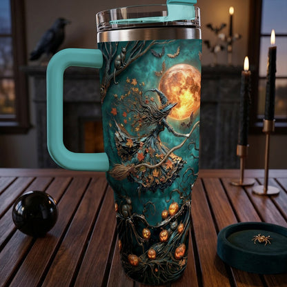 Halloween Witch Lovers 40 oz Tumbler Witch Of The Harvest Moon