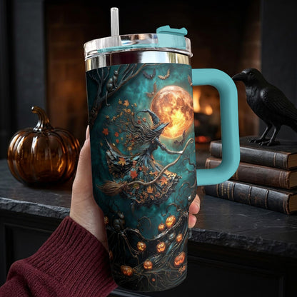 Halloween Witch Lovers 40 oz Tumbler Witch Of The Harvest Moon