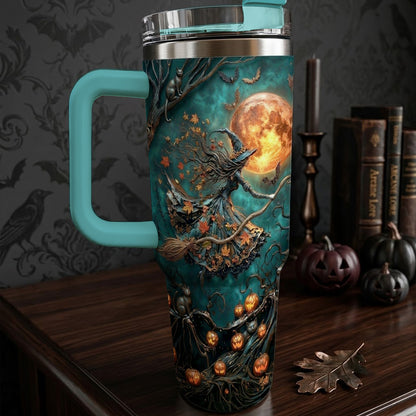 Halloween Witch Lovers 40 oz Tumbler Witch Of The Harvest Moon