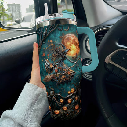 Halloween Witch Lovers 40 oz Tumbler Witch Of The Harvest Moon