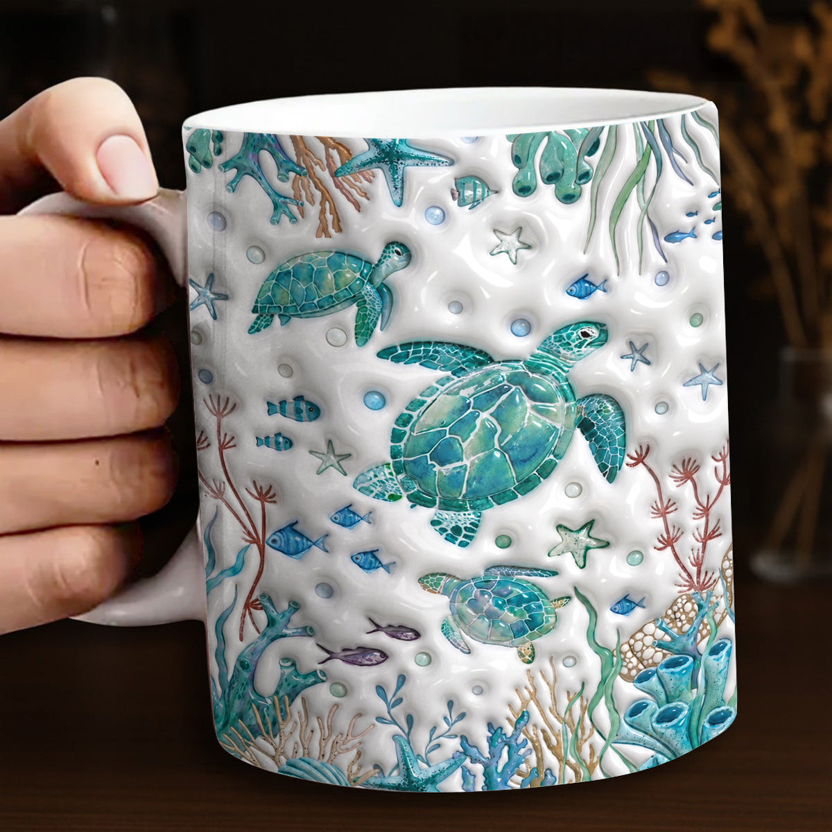 Sea Turtle 11 oz Mug Sea Turtle Reef Garden