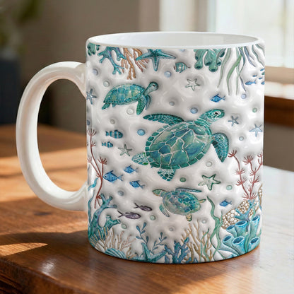 Sea Turtle 11 oz Mug Sea Turtle Reef Garden