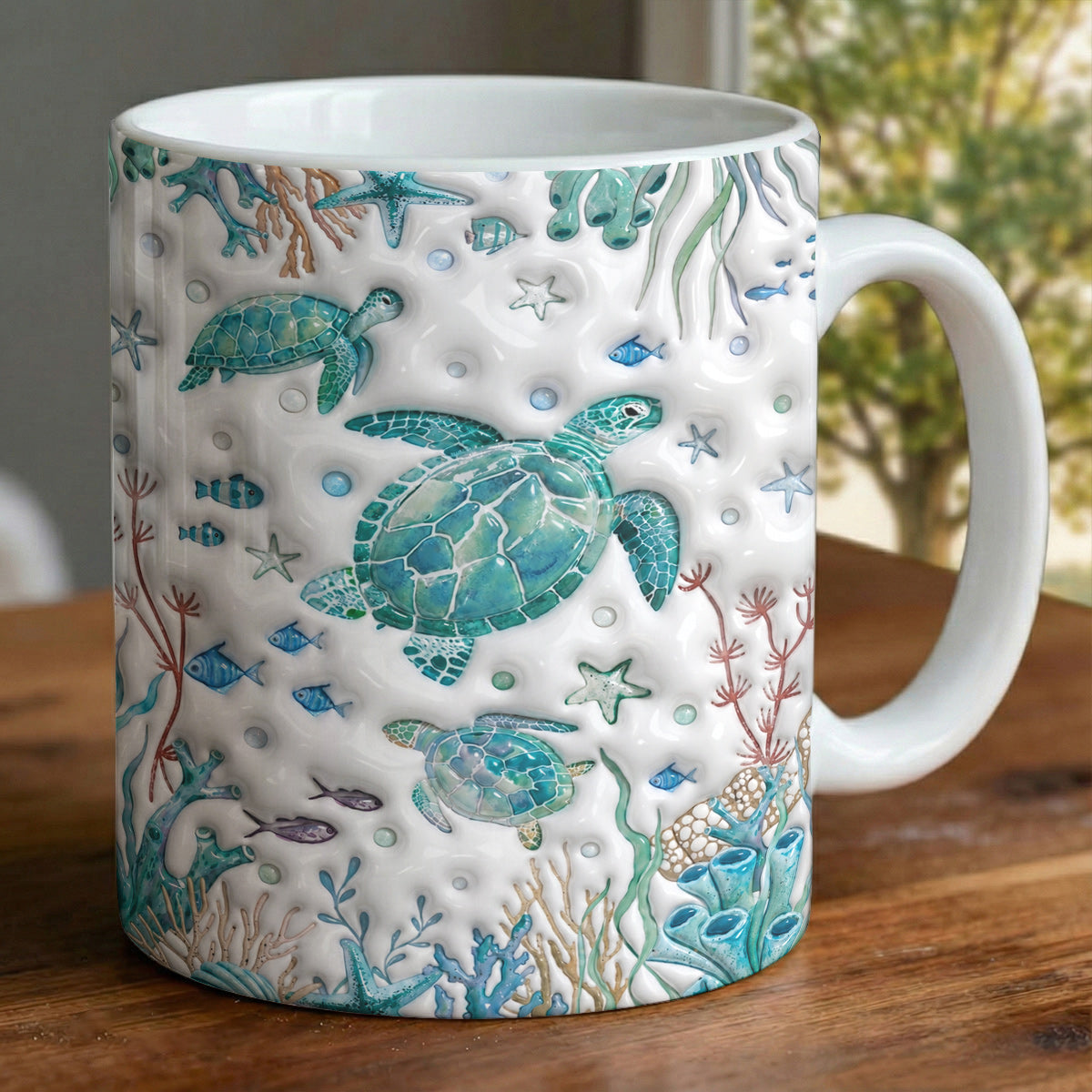 Sea Turtle 11 oz Mug Sea Turtle Reef Garden